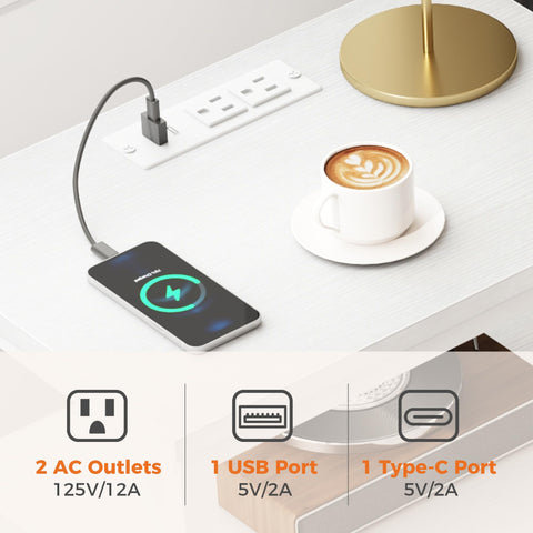 DUMOS sturdy metal frame supports a durable top surface for daily use.