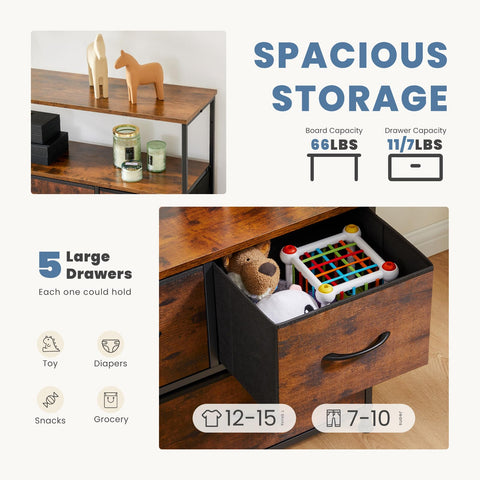 Multi-purpose DUMOS dresser doubles as TV stand or organizer.