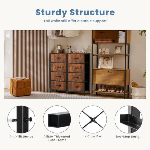 DUMOS nightstand removable fabric bins simplify clutter and organization