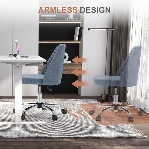 DUMOS blue compact chair fits small spaces like bedrooms or dorms.