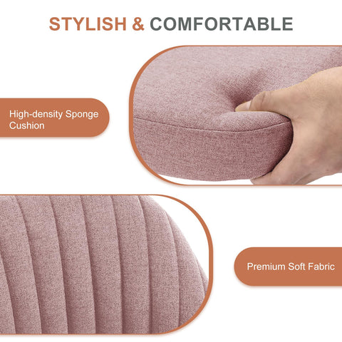 DUMOS Office Chair blush 360° swivel and soft wheels for quiet movement.