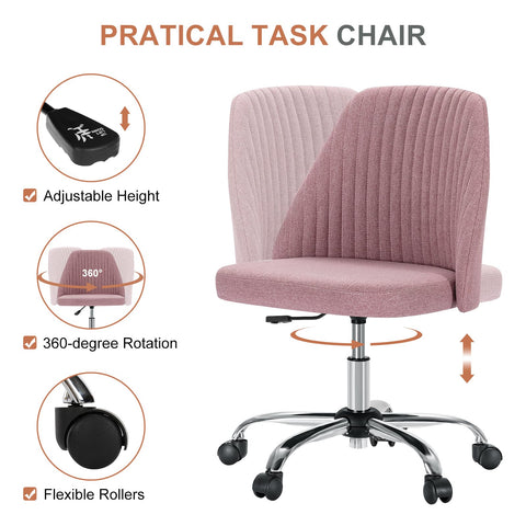DUMOS Office Chair blush height adjustment lever enables comfortable seating heights.