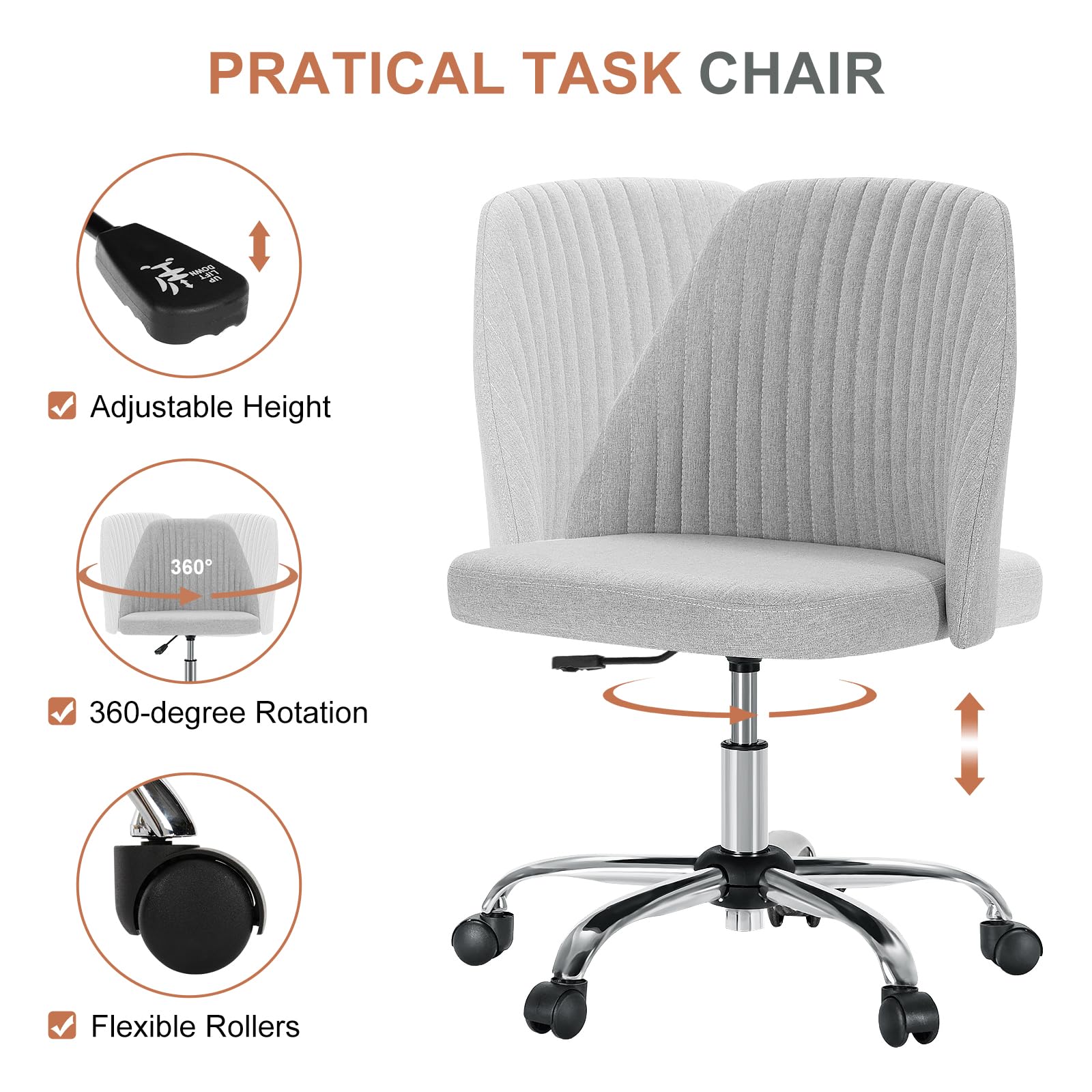 DUMOS Office Chair ergonomic lumbar support for better posture during long sessions.