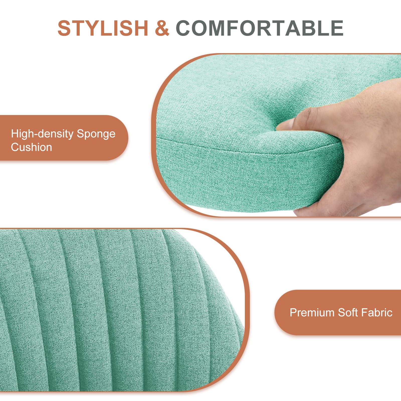 DUMOS chair glides quietly on wood, tile, or carpet.