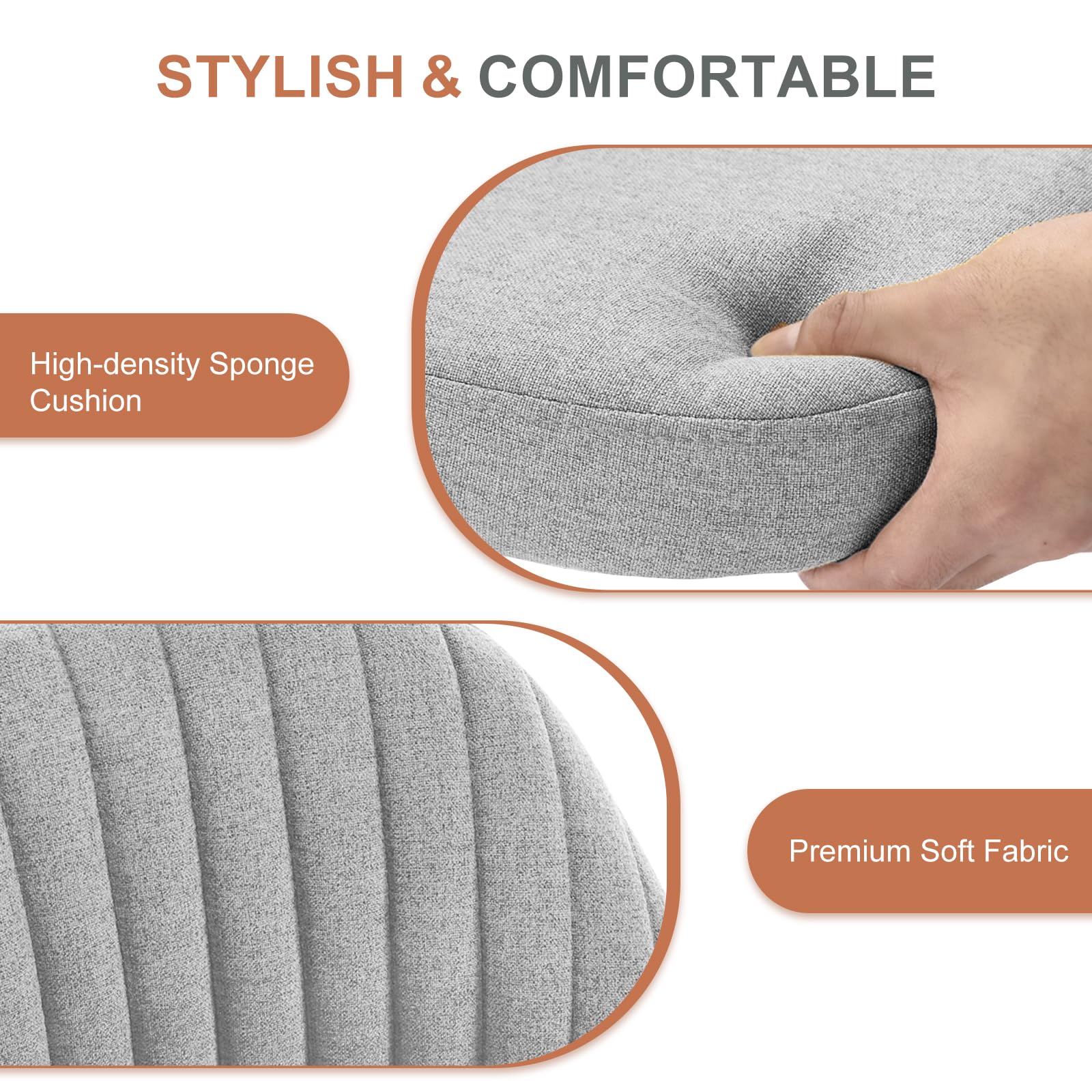 DUMOS Office Chair soft PU casters glide quietly, protecting floors.