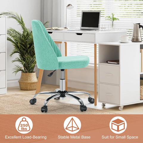 DUMOS vanity-ready chair fits compact desks for quick beauty routines.