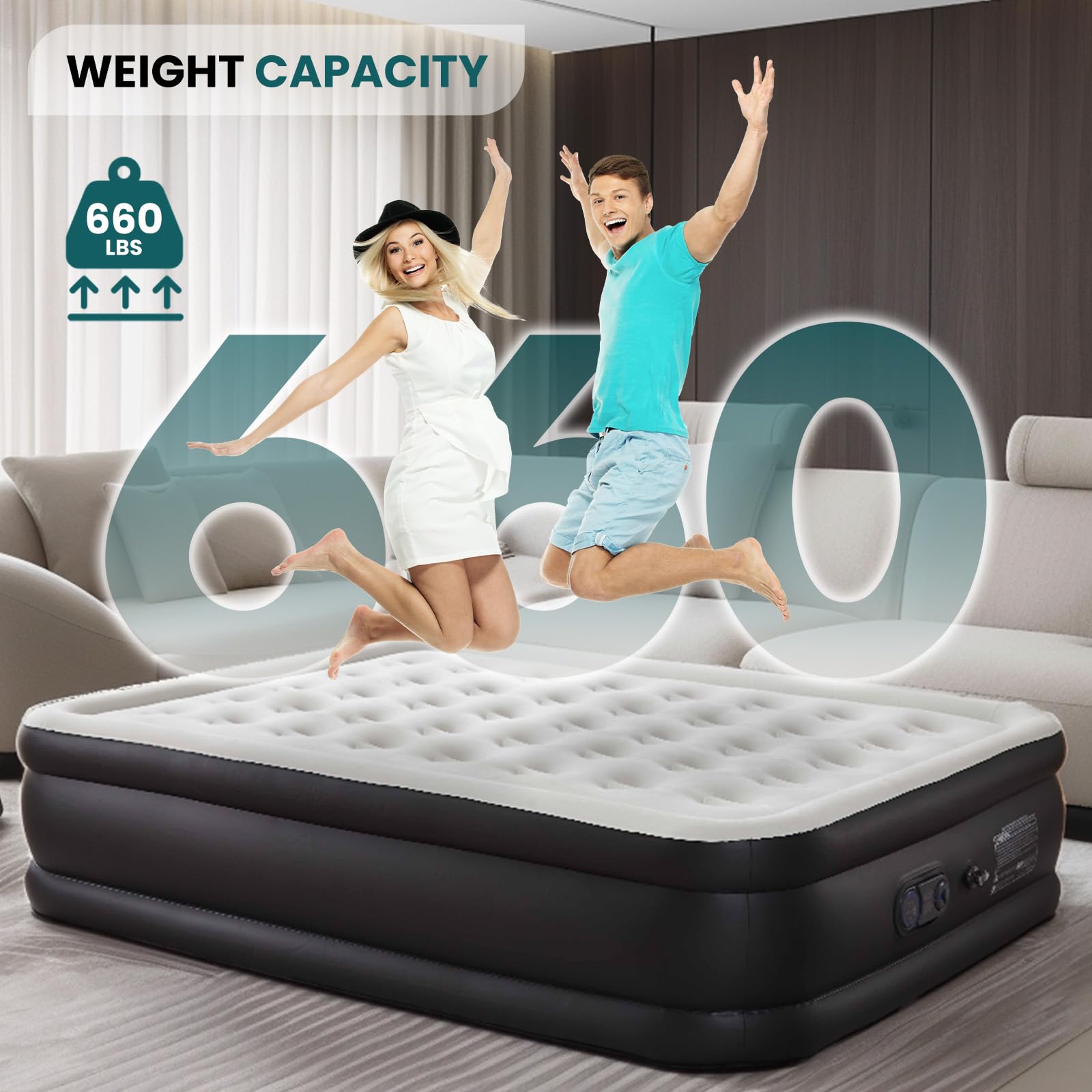 DUMOS non-slip bottom keeps the mattress stable on smooth floors