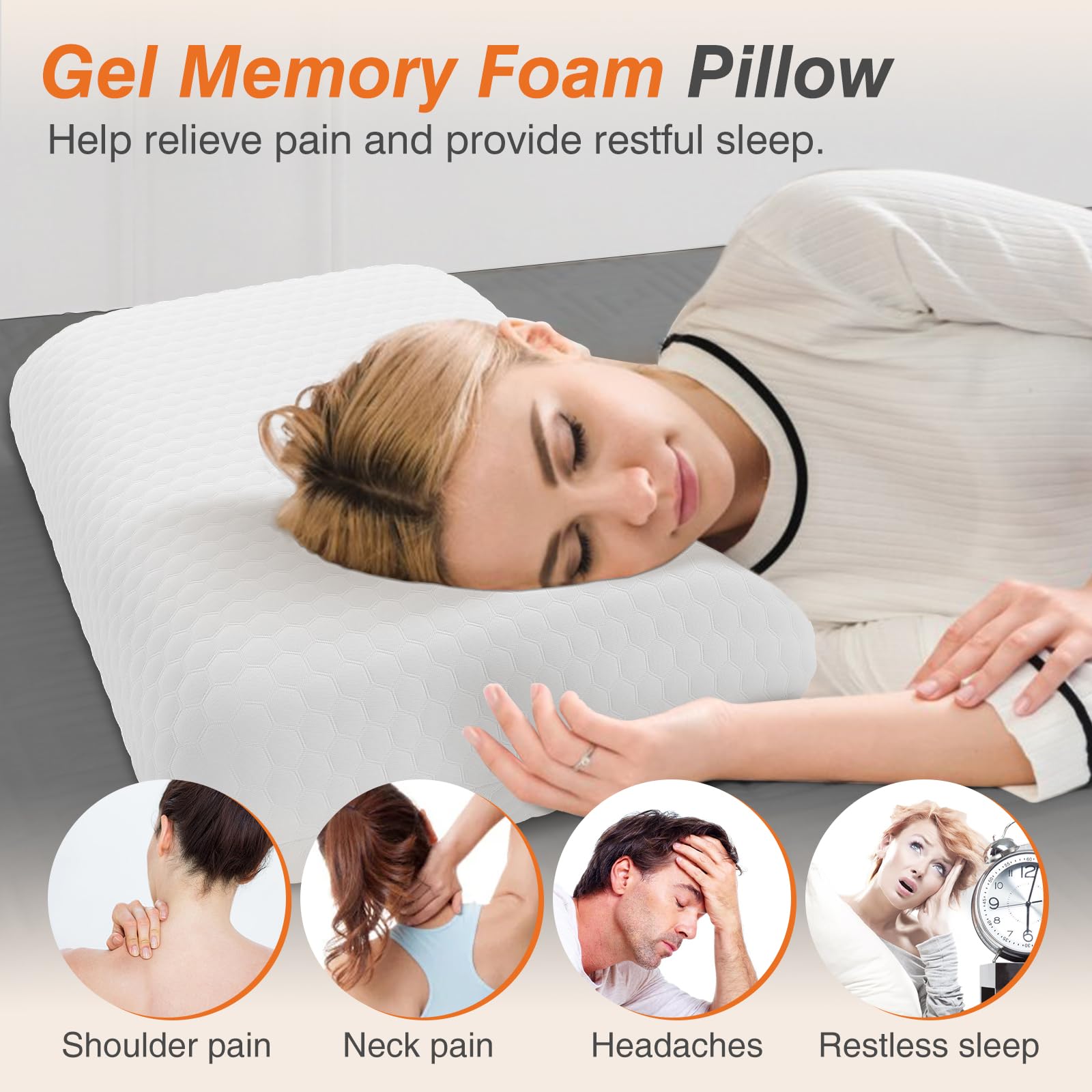 DUMOS queen-size memory foam pillow providing ample space for most sleepers