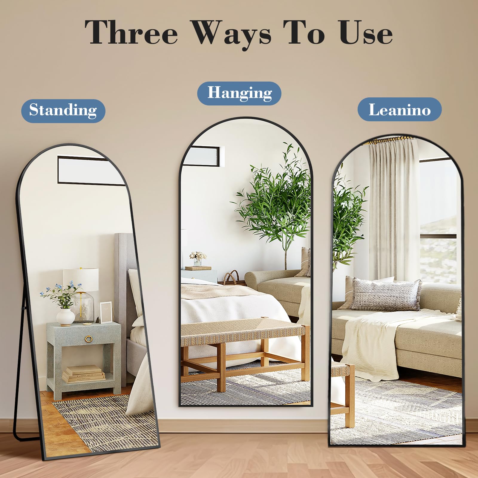 DUMOS ready-to-use mirror arrives fully assembled for immediate setup.