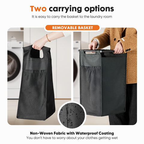 DUMOS removable bags with handles enable easy transport of laundry.