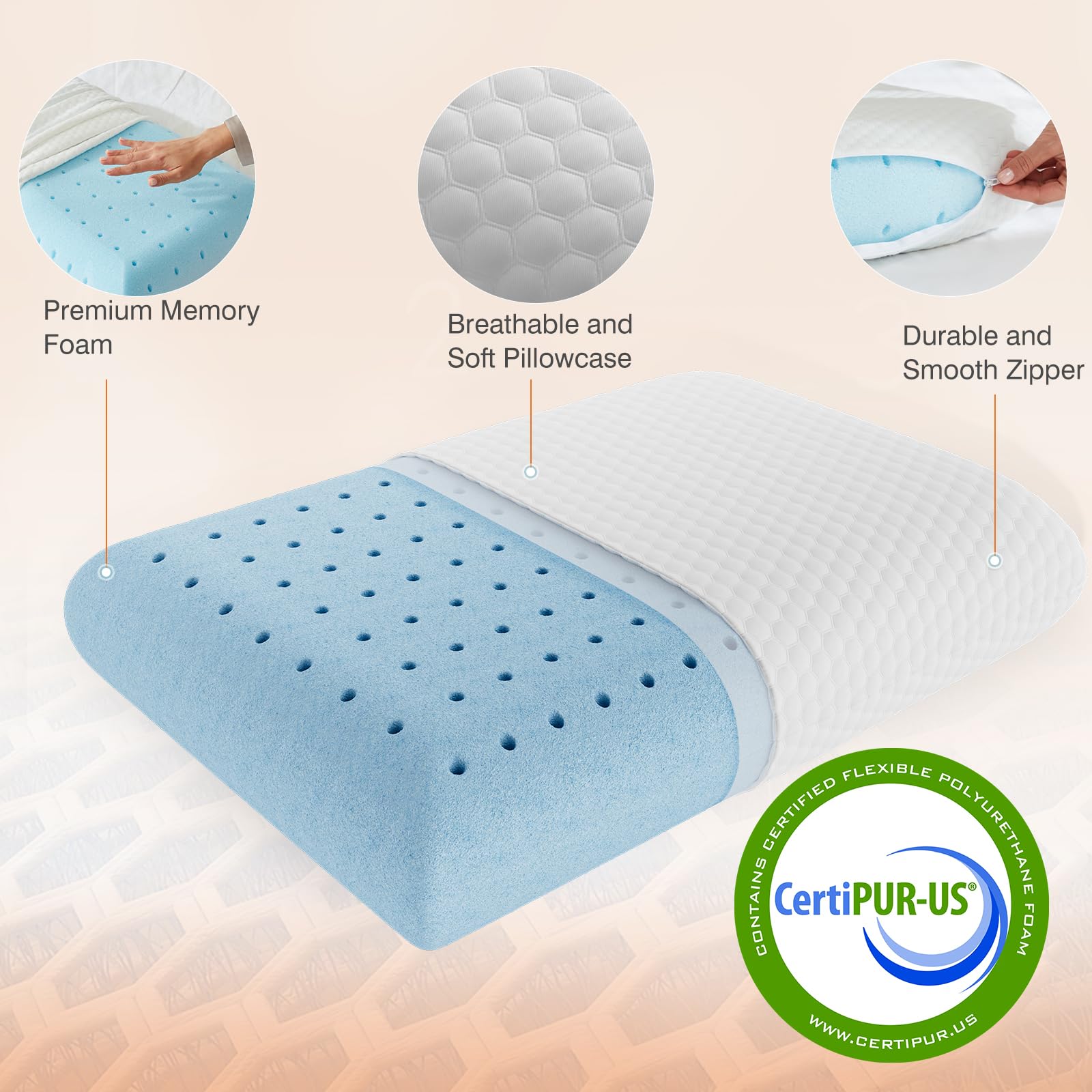 DUMOS removable pillowcase keeps your pillow clean and fresh