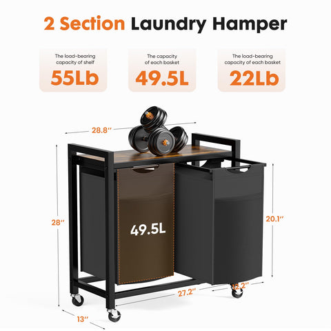 DUMOS rustic brown and black finish complements various room styles.