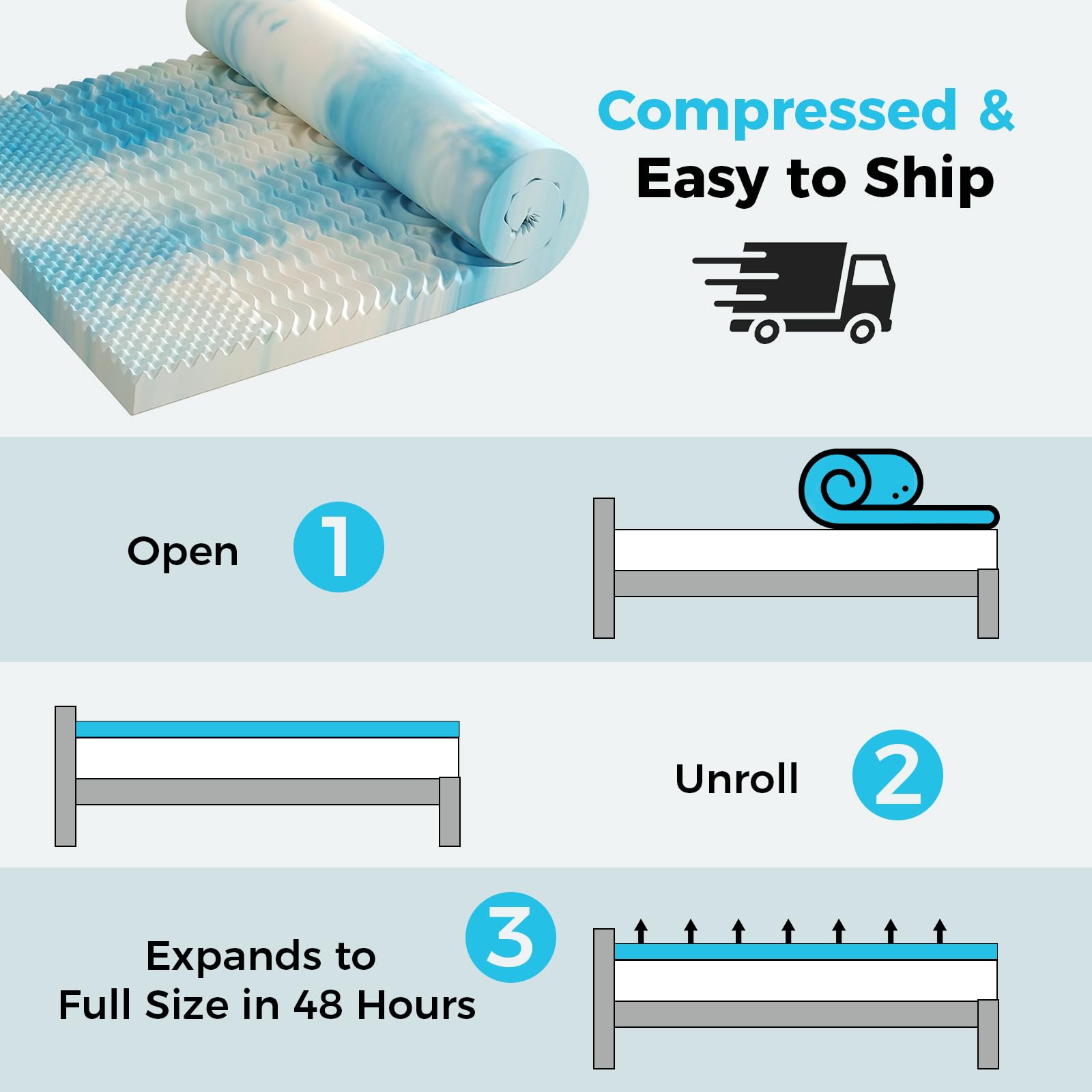DUMOS RV bunk camping topper displayed for on-the-road comfort