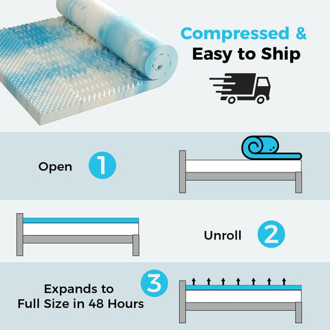 DUMOS RV bunk topper provides portable comfort on a compact bed.