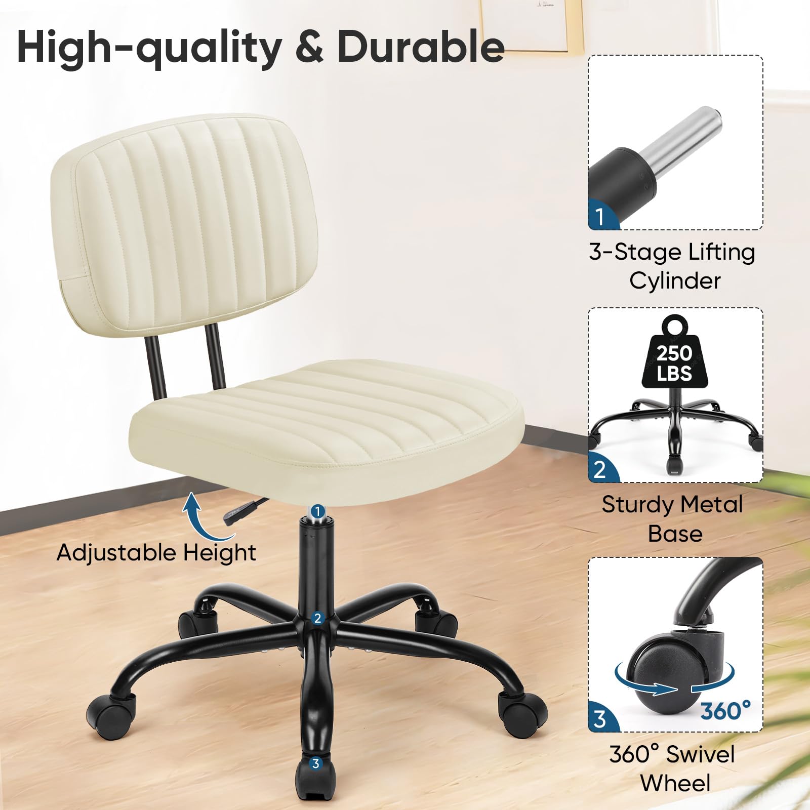 DUMOS height-adjustment tailors chair height to your desk.