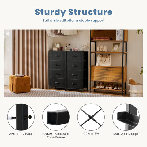 DUMOS sturdy steel frame supports durable use and anti-tip safety