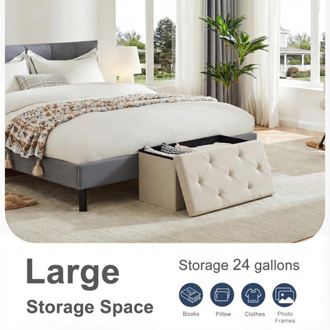 DUMOS storage ottoman bench fits living room layout