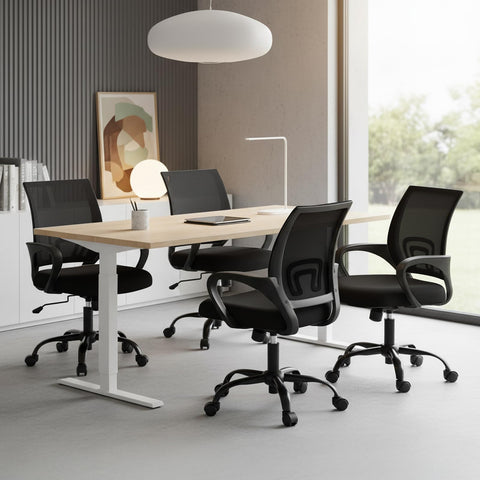 DUMOS sturdy base and quiet casters glide smoothly on floors.