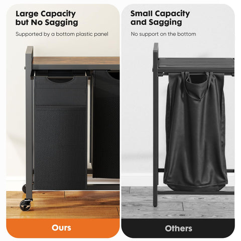 DUMOS sturdy frame with wheels and adjustable feet for stable mobility.