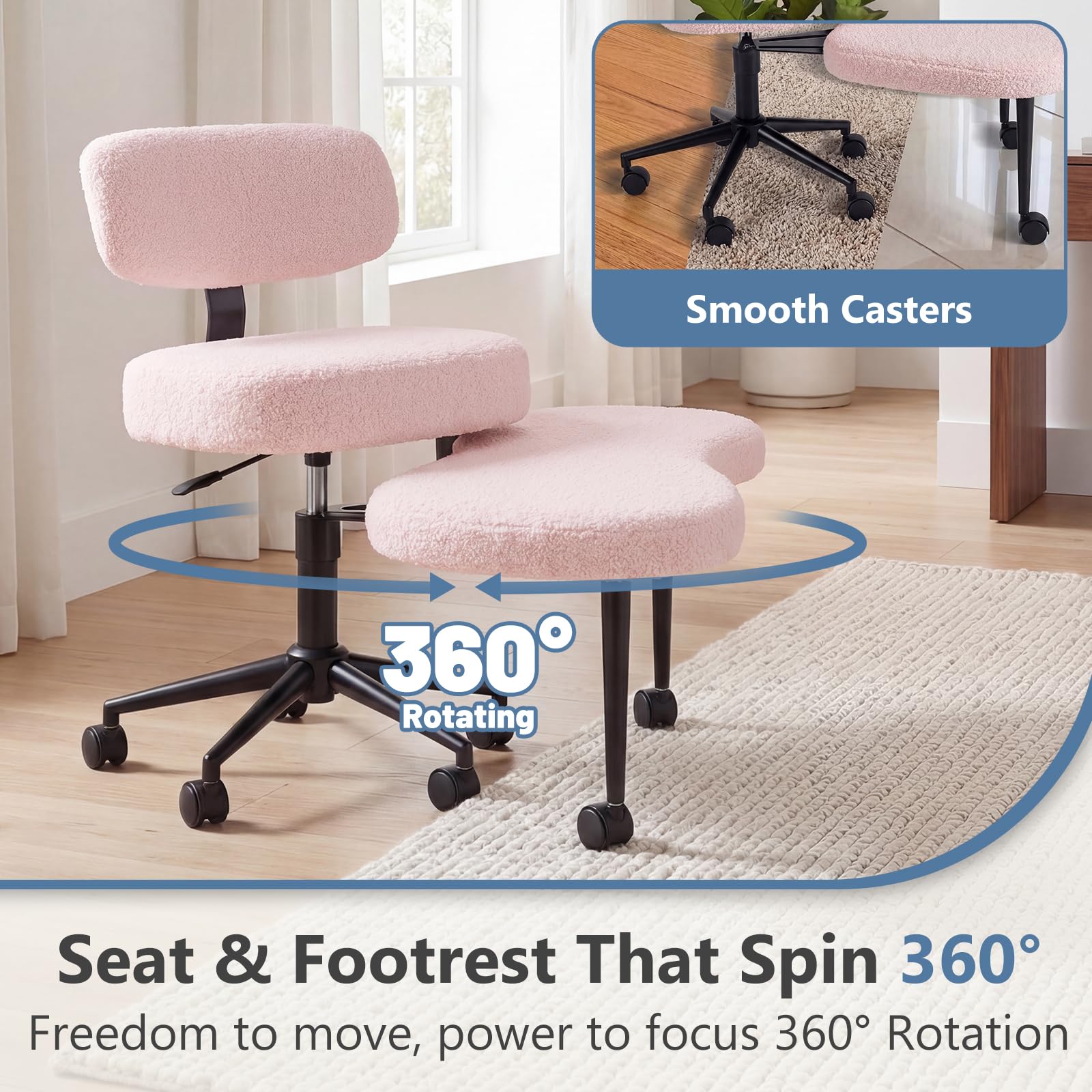 DUMOS teddy fabric meditation chair seat infused with soft comfort
