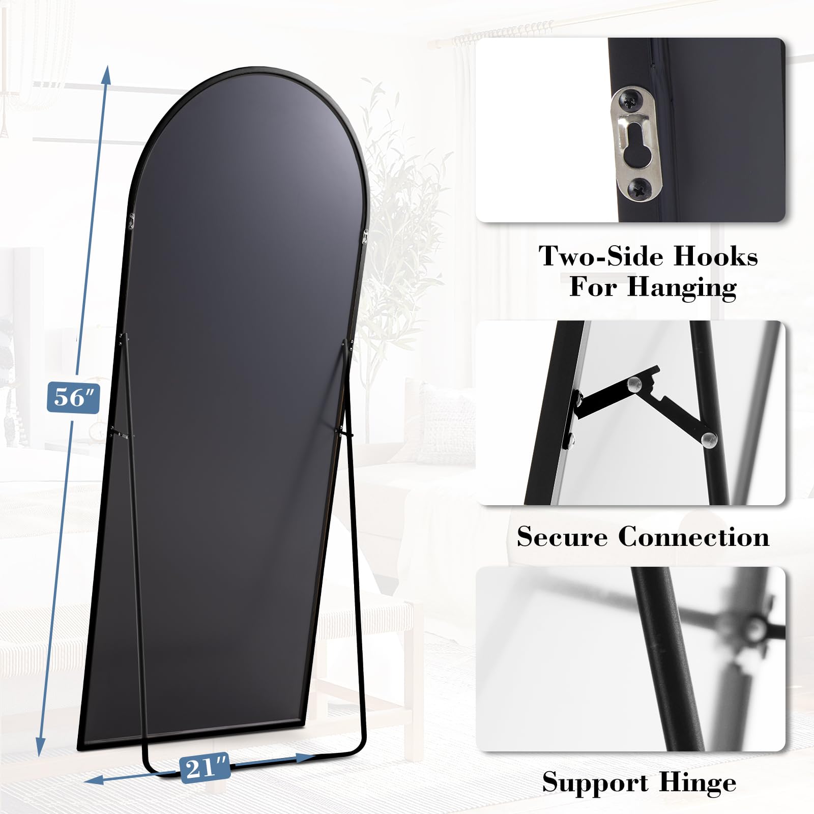 DUMOS mirror with three placement options enables flexible room layouts.