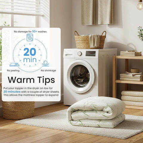 DUMOS topper works with memory foam, hybrid, and innerspring beds.