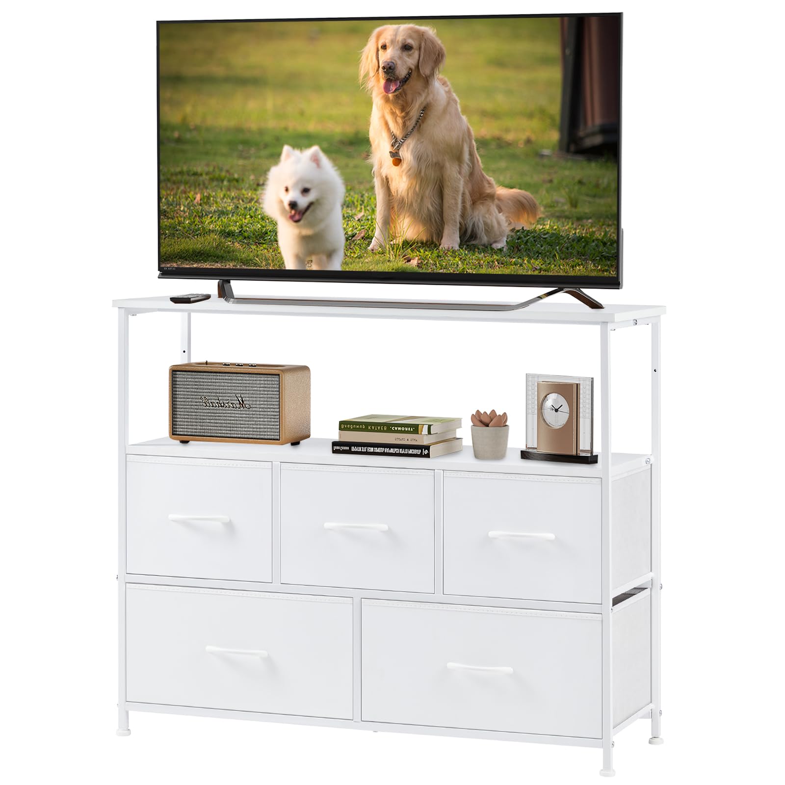 DUMOS TV Stand with open shelf for organized media storage