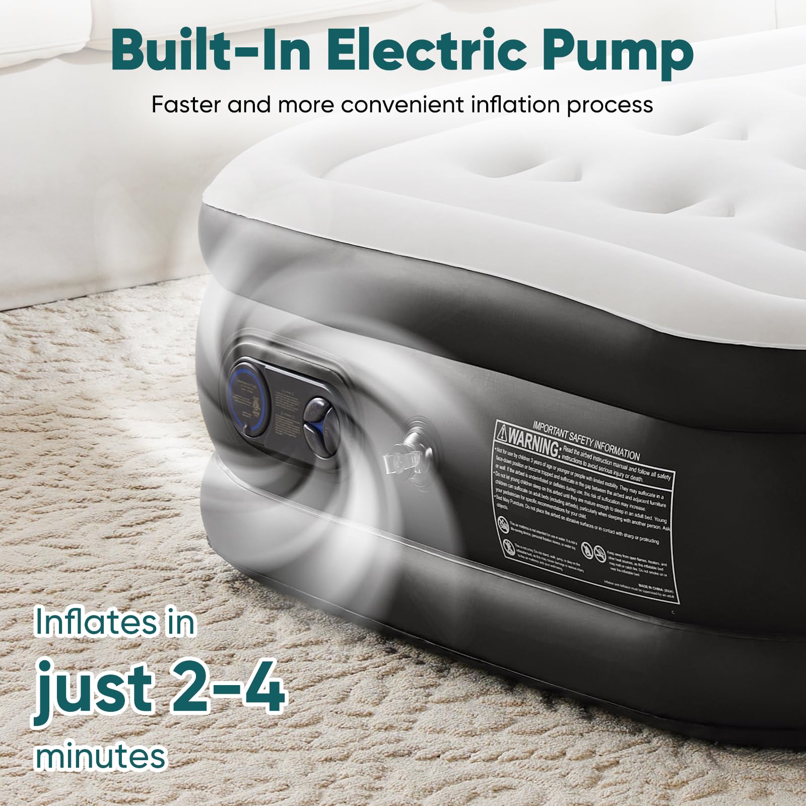 DUMOS 660-pound weight capacity supports heavy guests or couples
