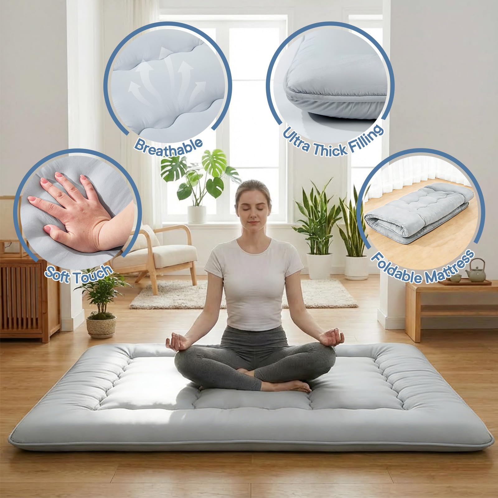 DUMOS twin bed futon used as a convenient guest bed in small spaces