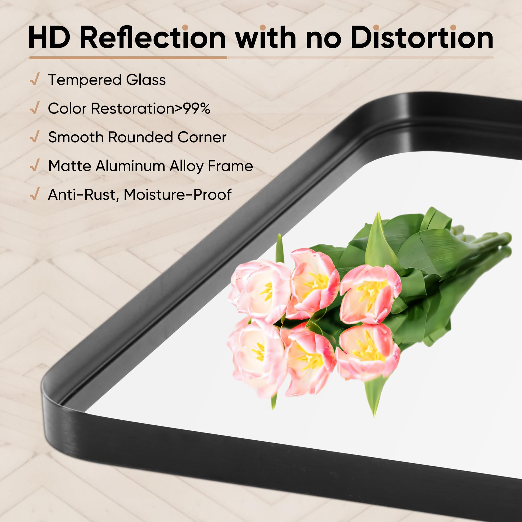 DUMOS 30x22 inch mirror in hallway or bathroom for clear reflection