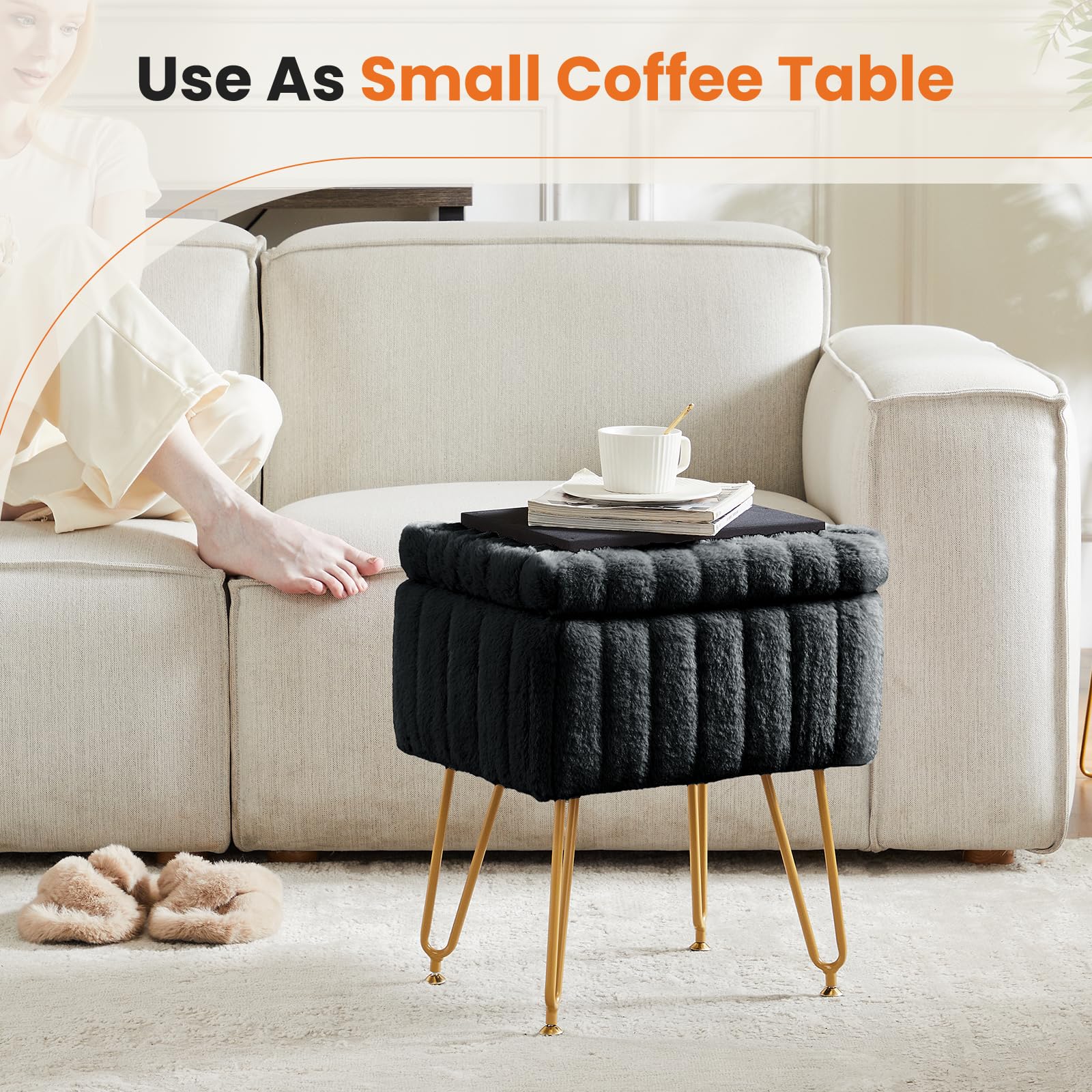 DUMOS adjustable feet help keep the stool level on any floor.
