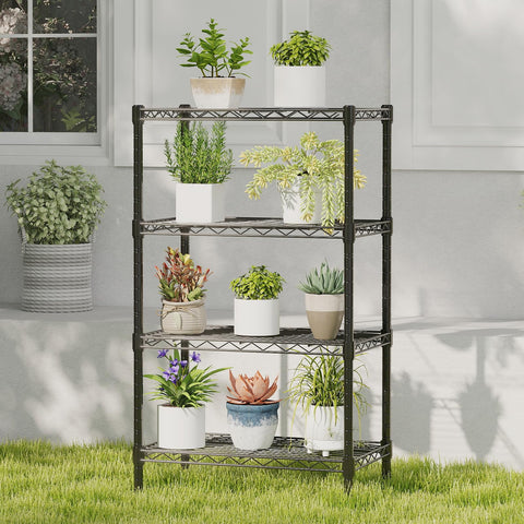 DUMOS weatherproof metal rack suitable for outdoor garages and patios.