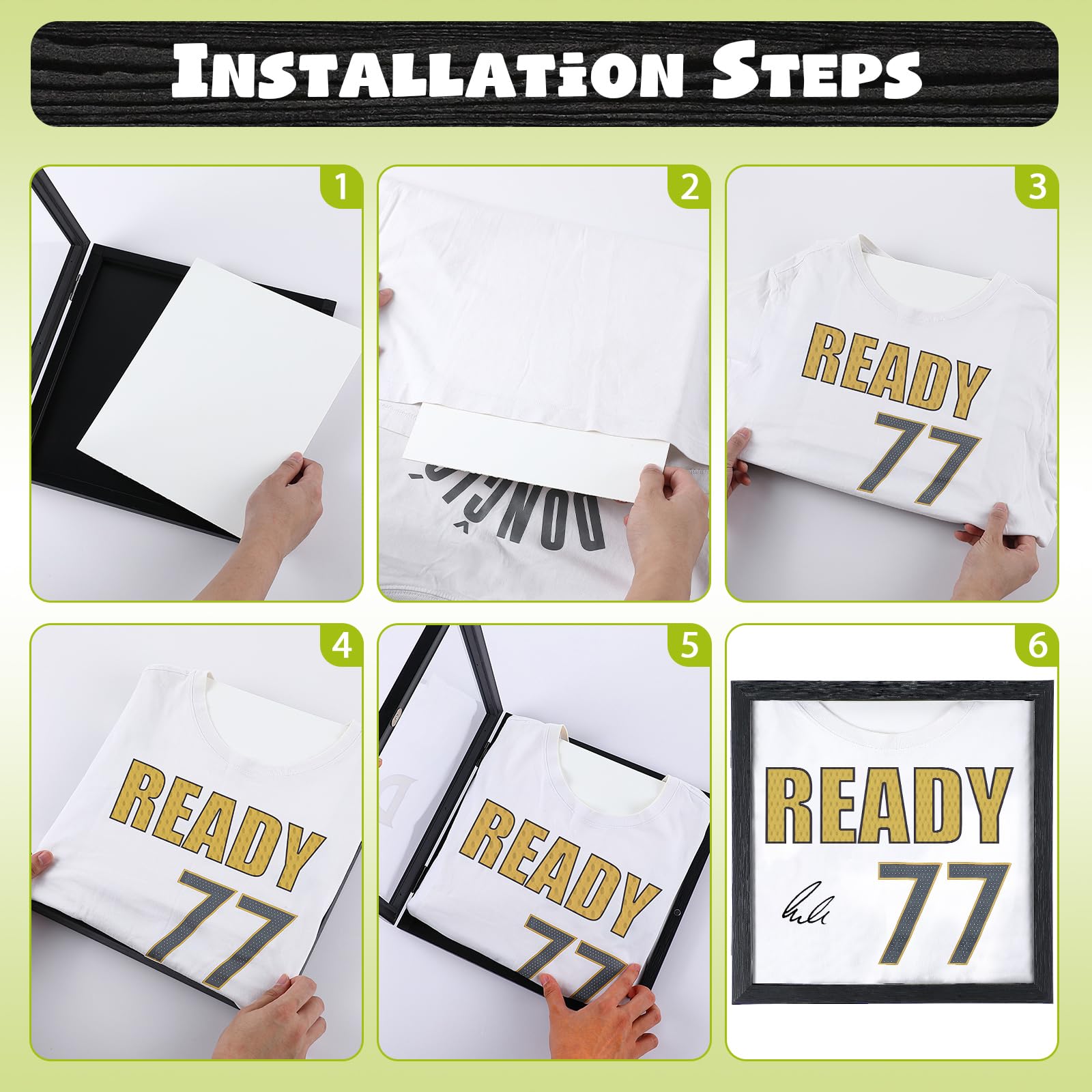 Dunkive anti-folding cardboard supports garments inside the frame