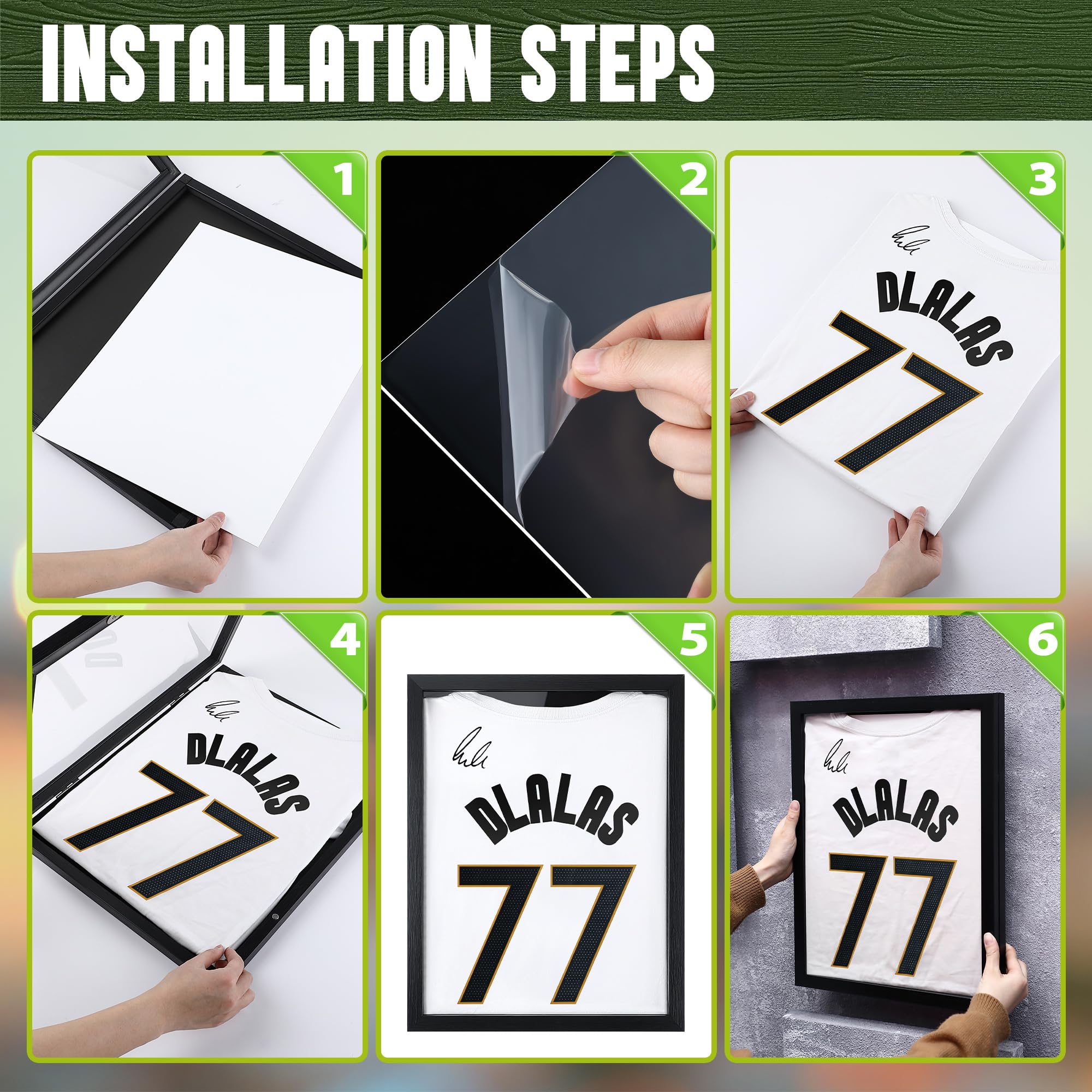 Dunkive 1-pack frame fits 14x18 or 18x14 formats for shirts and memorabilia.