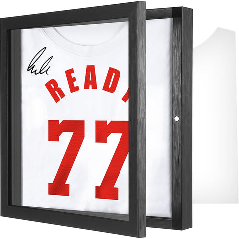Dunkive t-shirt display frame 11.3x11.3 with black imitation wood finish for neat home display