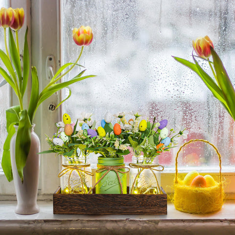 DUOER artificial flowers green arrangement adds color without maintenance