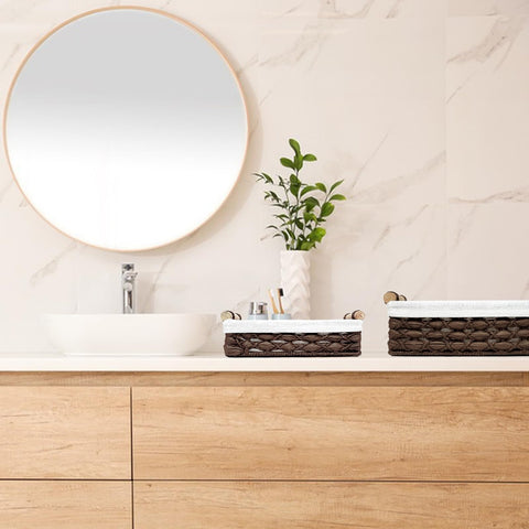 DUOER compact design storage basket fits on shelves neatly