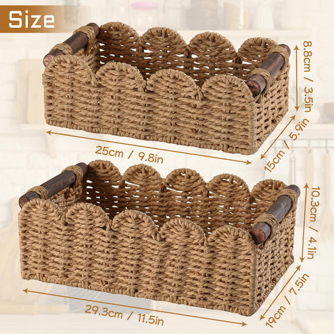 DUOER cream-toned basket blends with decor while storing toiletries and accessories.