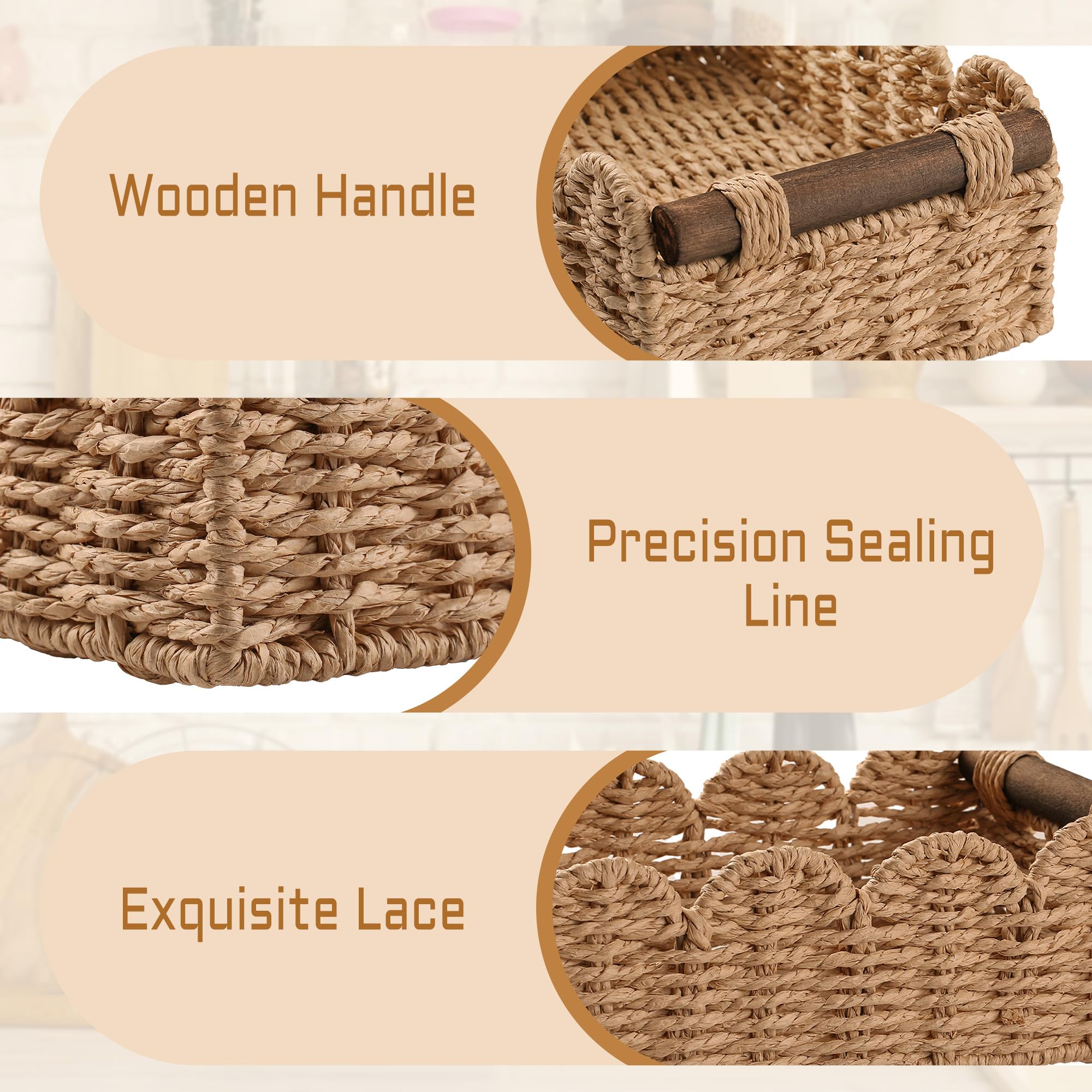 DUOER handmade wicker basket close-up shows artisan weave and durable construction.