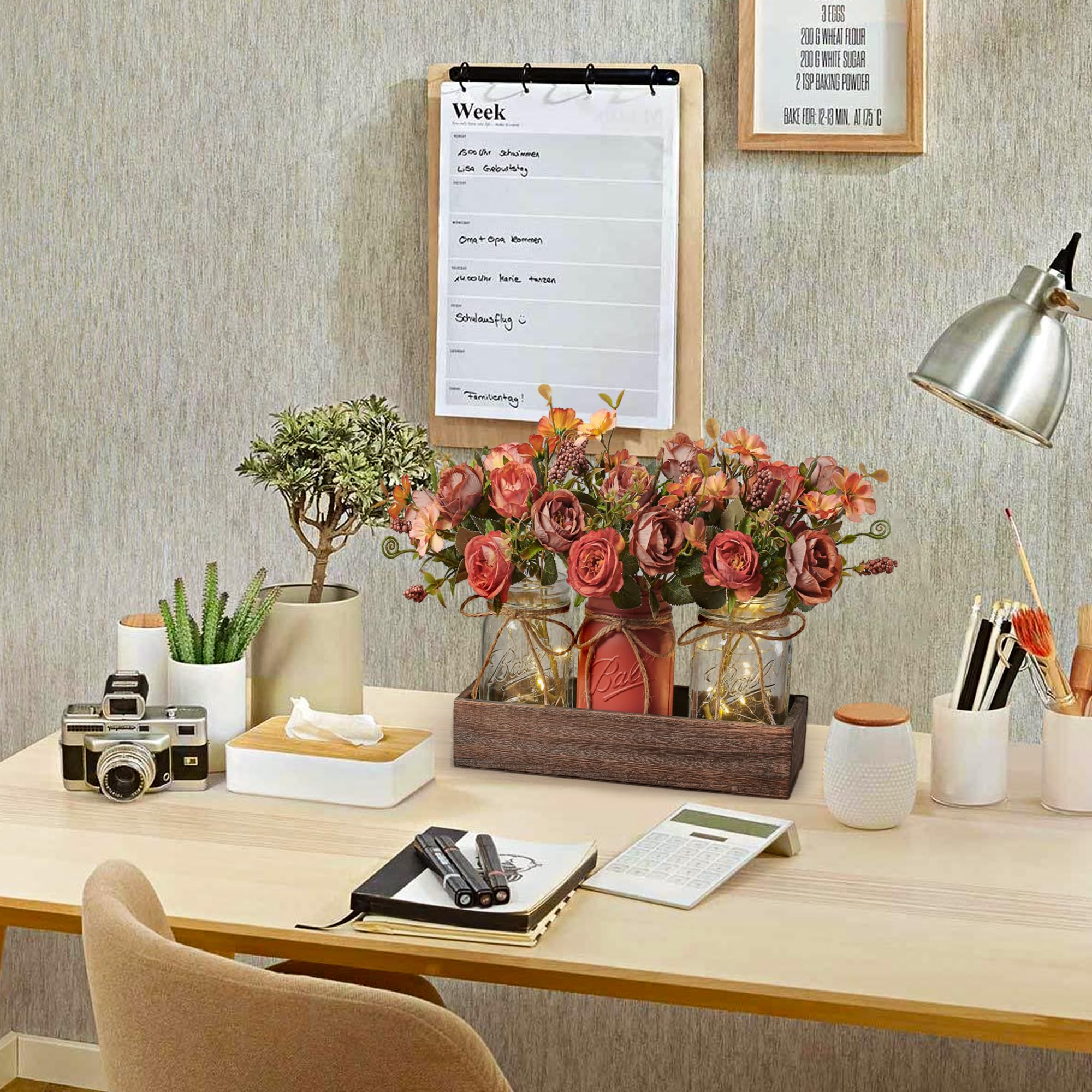 DUOER wooden tray display that can stand alone