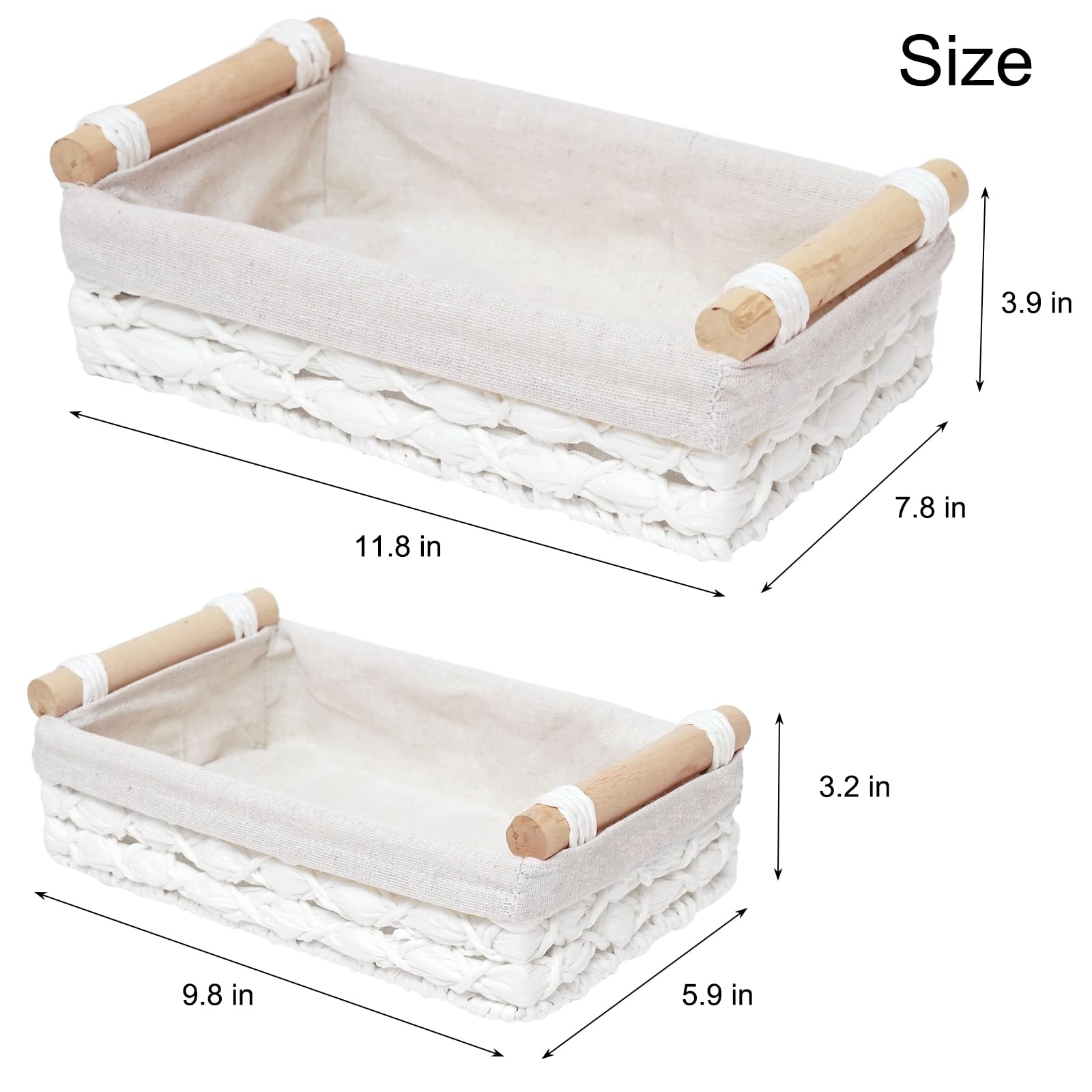 DUOER storage basket set two white complements any style while saving space
