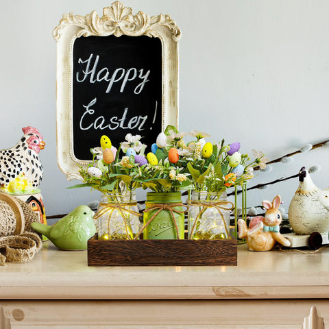 DUOER wood tray with mason jars for versatile decor ideas