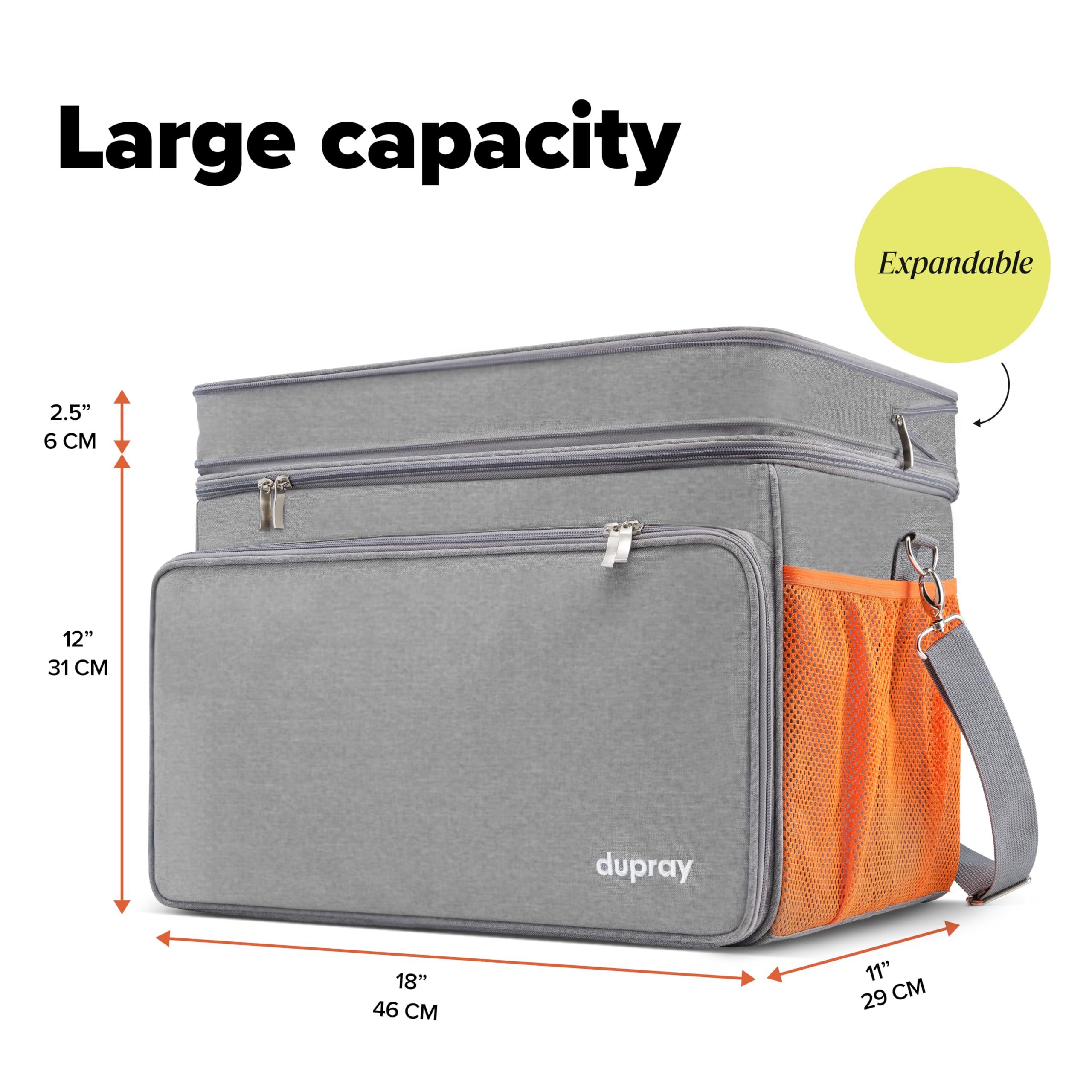 Cushioned shoulder strap pad on the Dupray bag enhances comfort