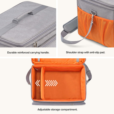 Compact, space-saving design of the Dupray bag for shelves and closets