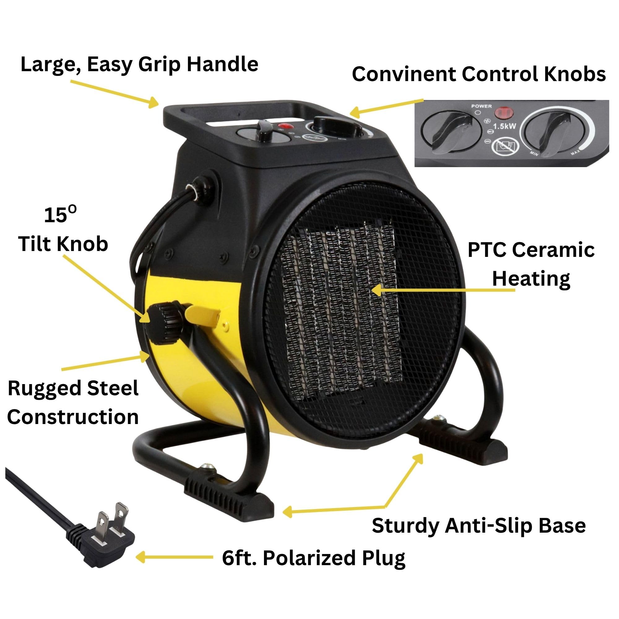 Dura Heat EUH1465 thermostat detail supports precise control in greenhouses.