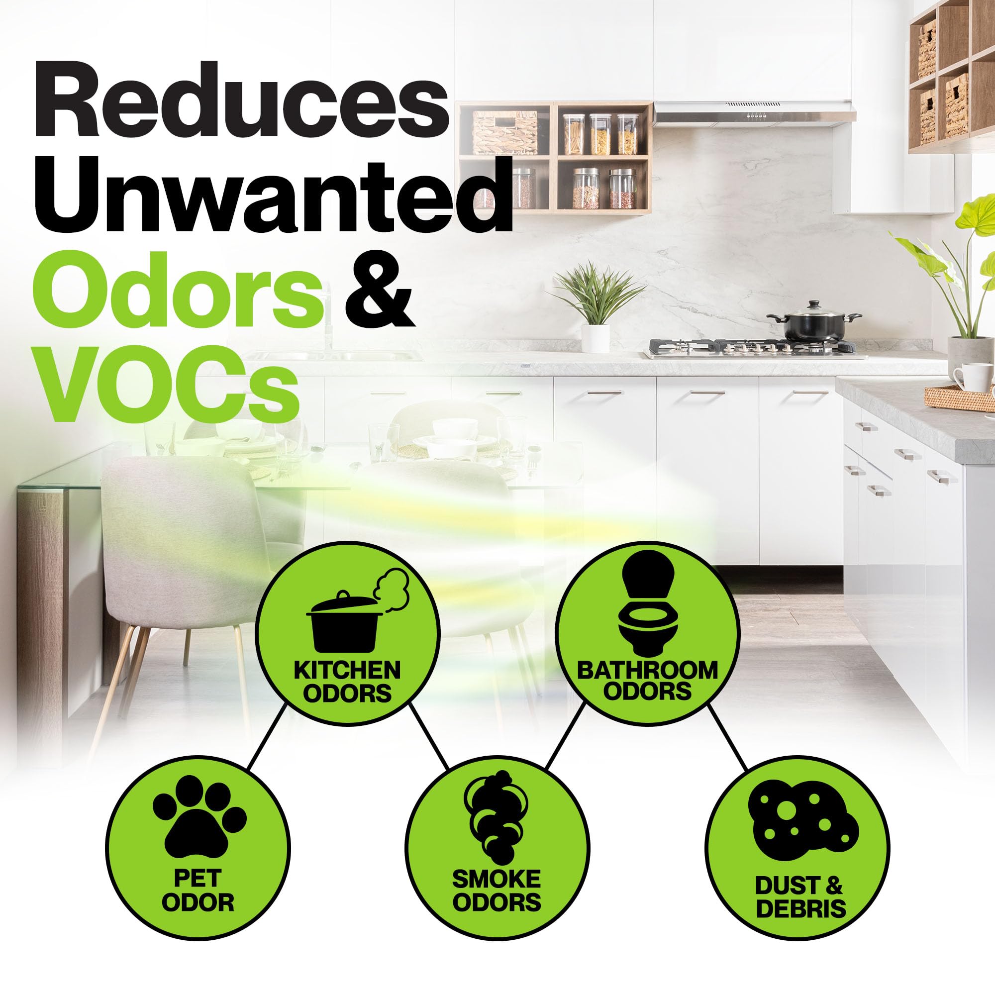 Durabasics activated-carbon prefilter delivers odor control for clean indoor air.