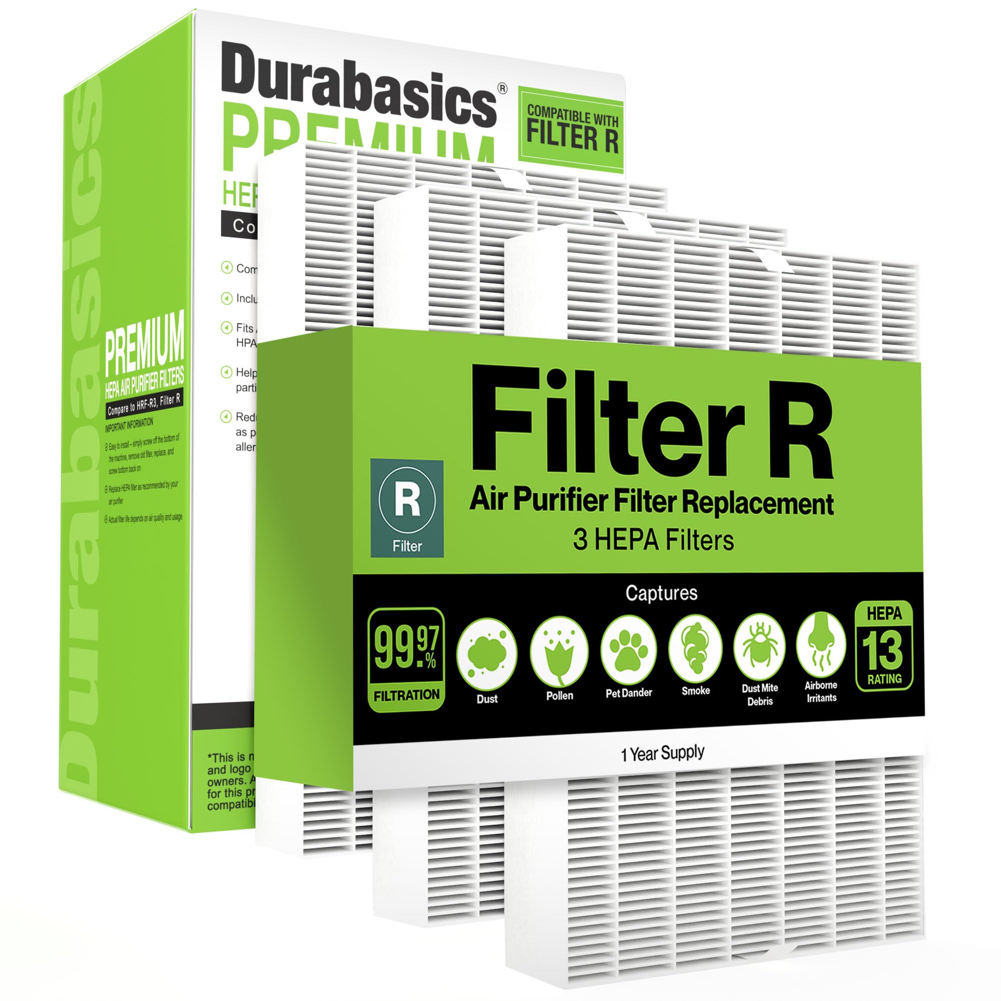 Durabasics Honeywell filter R pack front view, ready for easy replacement and enhanced purifier performance.