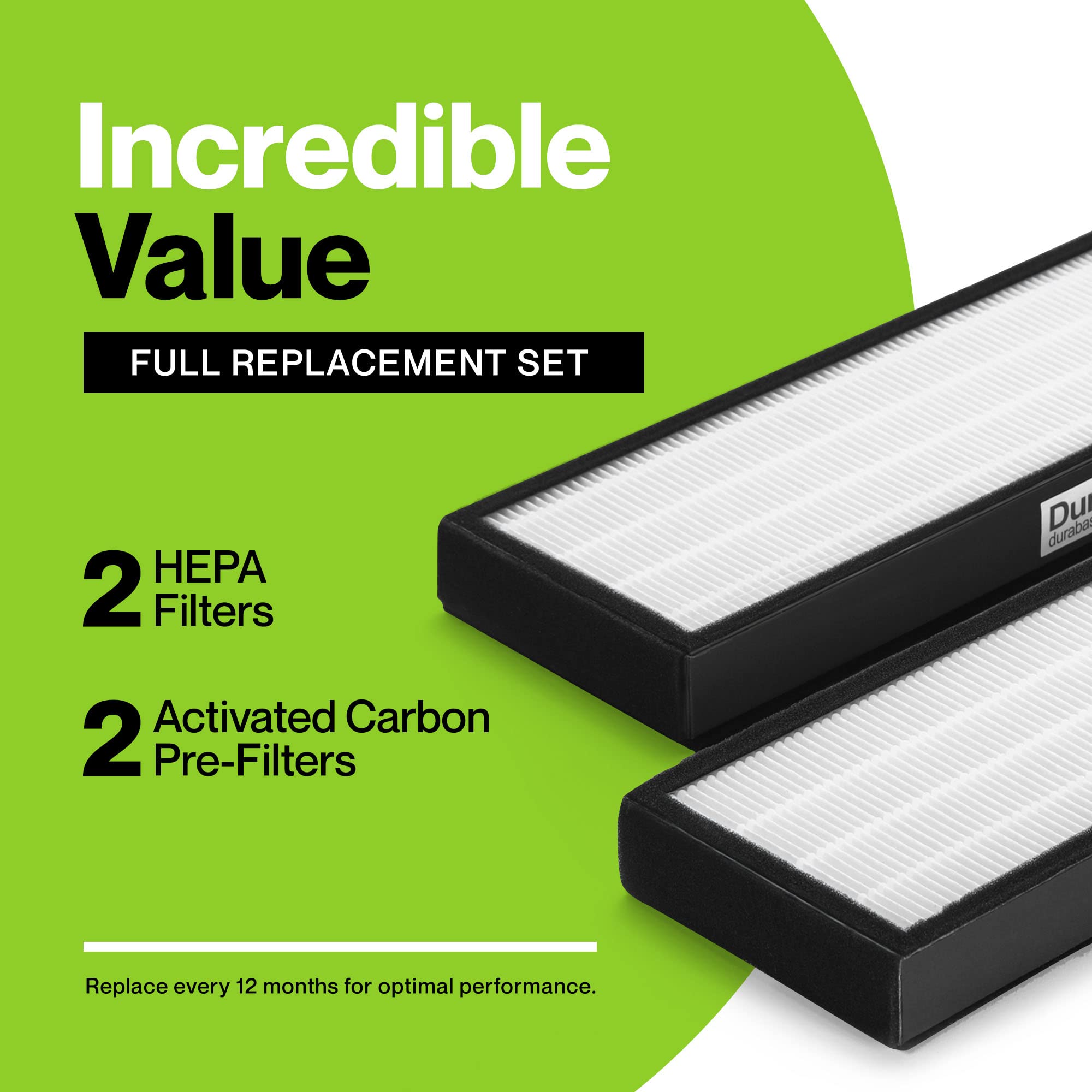 Durabasics T500 tower filter pair designed to reduce clogging and energy use