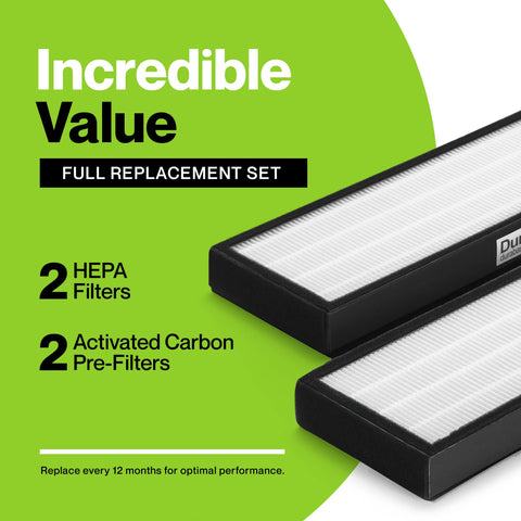 Durabasics T500 tower filter pair designed to reduce clogging and energy use