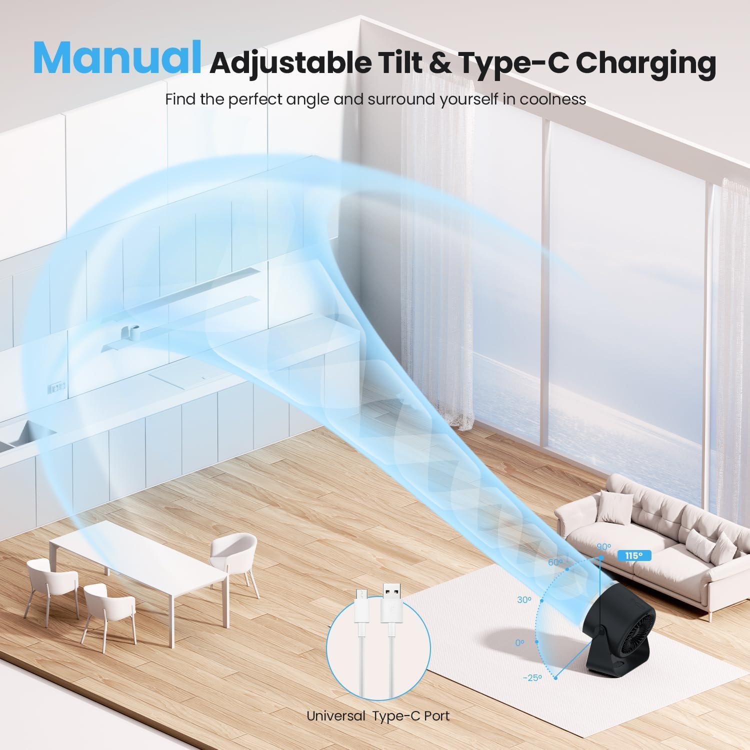 DURBESTER 3600mAh rechargeable battery powers up to eight hours.